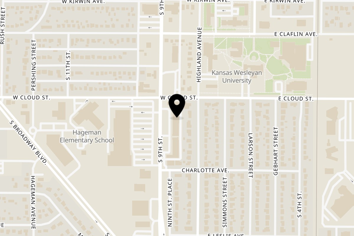 Map showing the location of Taqueria Fresnillo on 211 W Cloud St in Salina